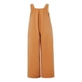 thumbnail image 3 of Wide Leg Overalls for Women Sleeveless Jumpsuits Suspender Overalls with Pockets, 3 of 5