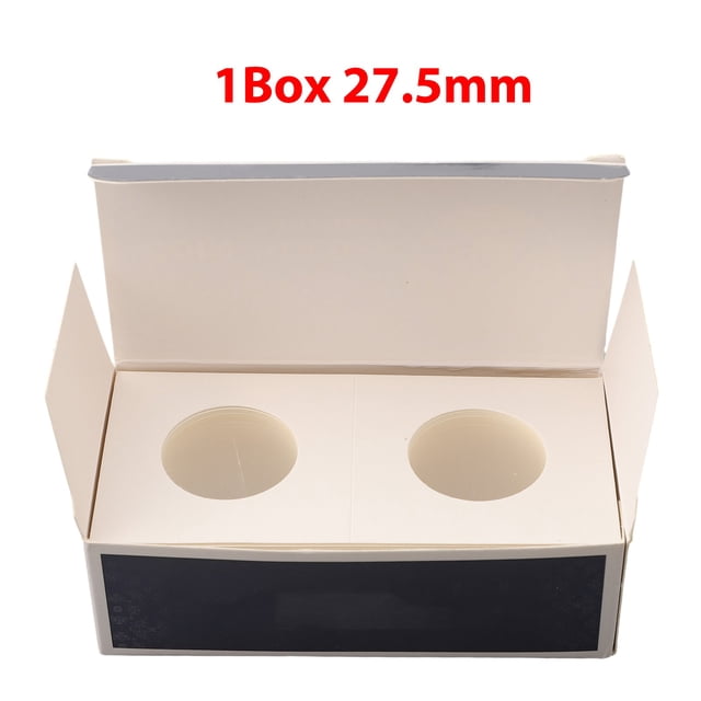 LEFU Coin Collection Storage Box Set - 12 Sizes Cardboard Holders Optional for Stamps & Coins, White Square Protective Cases, 50 Sheets per Box, Ideal for Collectors