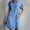 Blue, variant on TIMIFIS Women Denim Shirt Dresses Short Sleeve Distressed Jean Dress Button Down Casual Tunic Top