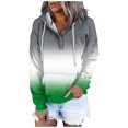 thumbnail image 2 of WEAIXIMIUNG Chandails en Molleton pour Femmes Graphique Tendance Automne et Hiver Style de Rue Changeant Progressivement Couleur Bouton Col Poche Cordon de Serrage Chandail à Capuchon Sport Décontracté (3), 2 of 5