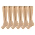 thumbnail image 2 of Aosijia 5 Pairs Unisex Compression Socks Toe Open Leg Support Stocking Knee High Socks with Zipper for Mens Womens M, 2 of 8