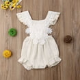 thumbnail image 2 of Newborn Baby Girls Lace Floral Bodysuit Jumpsuit Summer Sleeveless Backless Romper Clothes, 2 of 5