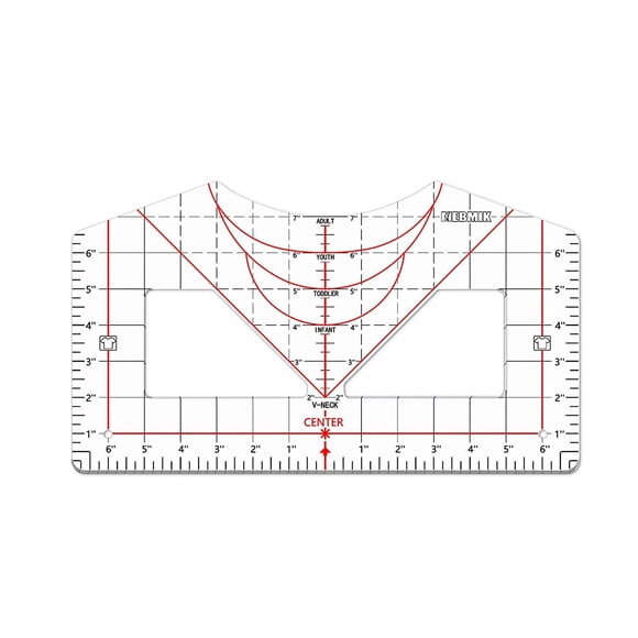 Ruler for Vinyl Alignment Acrylic 14x8 Inch Clear Scale for Heat Press Sublimation Transfer Shirt Printing All Sizes