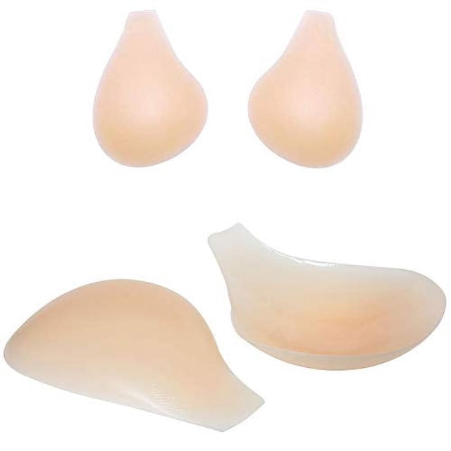 MIILYE Cache-Tétons Adhésifs Réutilisables Sans Bretelles Invisibles en Silicone pour Bonnets A B C Nude