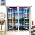 thumbnail image 2 of Mid Century Vintage Valances Set for Kitchen, Abstract Geometric Mid Century Fifties Modern Retro Home Decor Rod Pocket Window Drapes for Living Room Dining Room Office 52x18 Inch + 27x36 Inch X 2, 2 of 6