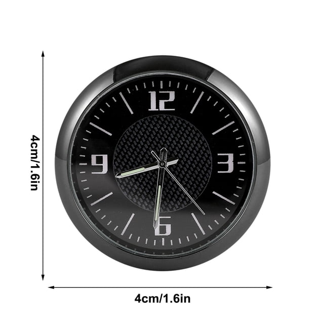 4 in Dashboard Fluorescent Clock with Luminous Hands and Digital Display for Car Truck Dashboard or Vent Mount