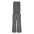 thumbnail image 4 of Mikilon Ensemble Élégant pour Femmes 2 Pcs Débardeur Sans Manches en Coton Lin Mode et Confortable Col Rond Blouse/chemise Gris Foncé m, 4 of 8