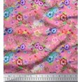 thumbnail image 1 of Soimoi Poly Georgette Fabric Leaves, & Rose Floral Printed Craft Fabric by The Yard 52 Inch Wide, 1 of 3