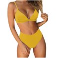 thumbnail image 1 of EGNMCR Bikini Set Fashion Women Solid And Printed Swimwear Bikini Split Swimsuit Set, 1 of 3