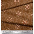 thumbnail image 3 of Soimoi Poly Georgette Fabric Damask & Argyle Geometric Print Fabric by The Yard 52 Inch Wide, 3 of 3
