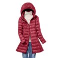 thumbnail image 1 of RKSTN Puffer Jacket Womens Lightweight Removable Hood Lightweight Down Jacket Mid-length Plus Size Zipper Thin Jacket with Pockets, 1 of 7