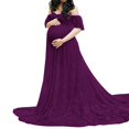 thumbnail image 1 of Vedolay Robe de Maternité Été Robe de Maternité Sans Bretelles Froncée Maxi Tube avec Poches Rose m, 1 of 4