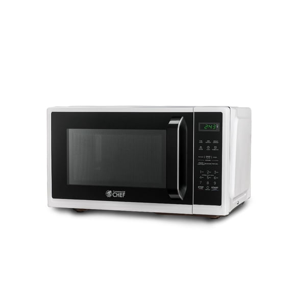 Commercila Chef 0.9 Cubic Foot Microwave with 10 Power Levels, Small Microwave with Grip Handle, 900W Countertop Microwave