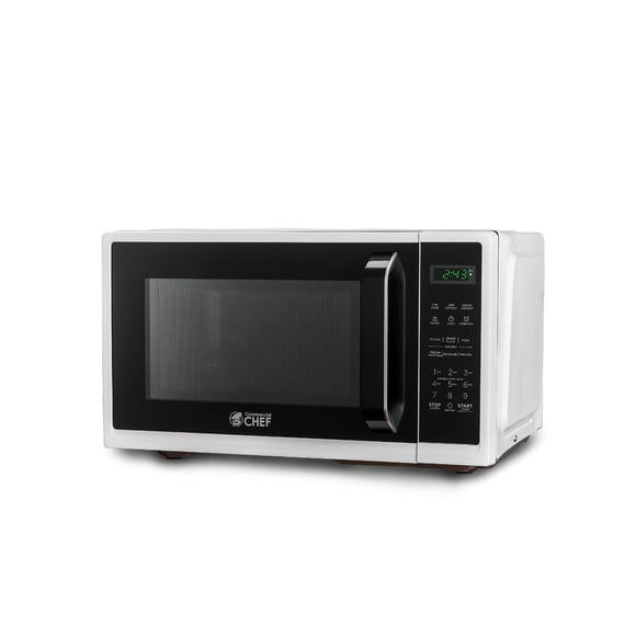 Commercila Chef 0.9 Cubic Foot Microwave with 10 Power Levels, Small Microwave with Grip Handle, 900W Countertop Microwave