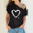 thumbnail image 2 of Fridja T-Shirt Décontracté à Manches Courtes Irrégulières pour Femmes, 2 of 6