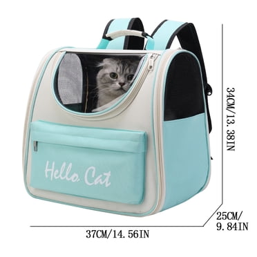 Large Capacity Backpack,Outdoor Portable Pet Backpack 37x34x25cm,Breathable Mesh Nylon Carrier,Bag for Dogs Cats,Easy Clean