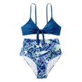 thumbnail image 2 of Womens High Waisted Bikini Set Tie Knot High Waisted Two Piece Swimsuits Bathing Suits, 2 of 5