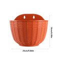 thumbnail image 3 of CaiYueKe Large Rattan Textured Semi Circular Wall Mounted Plastic Planter Hanging Flower Pot for Indoor Outdoor Home Garden Decor Decorative Plant Holder Basket for Balcony Patio, 3 of 7