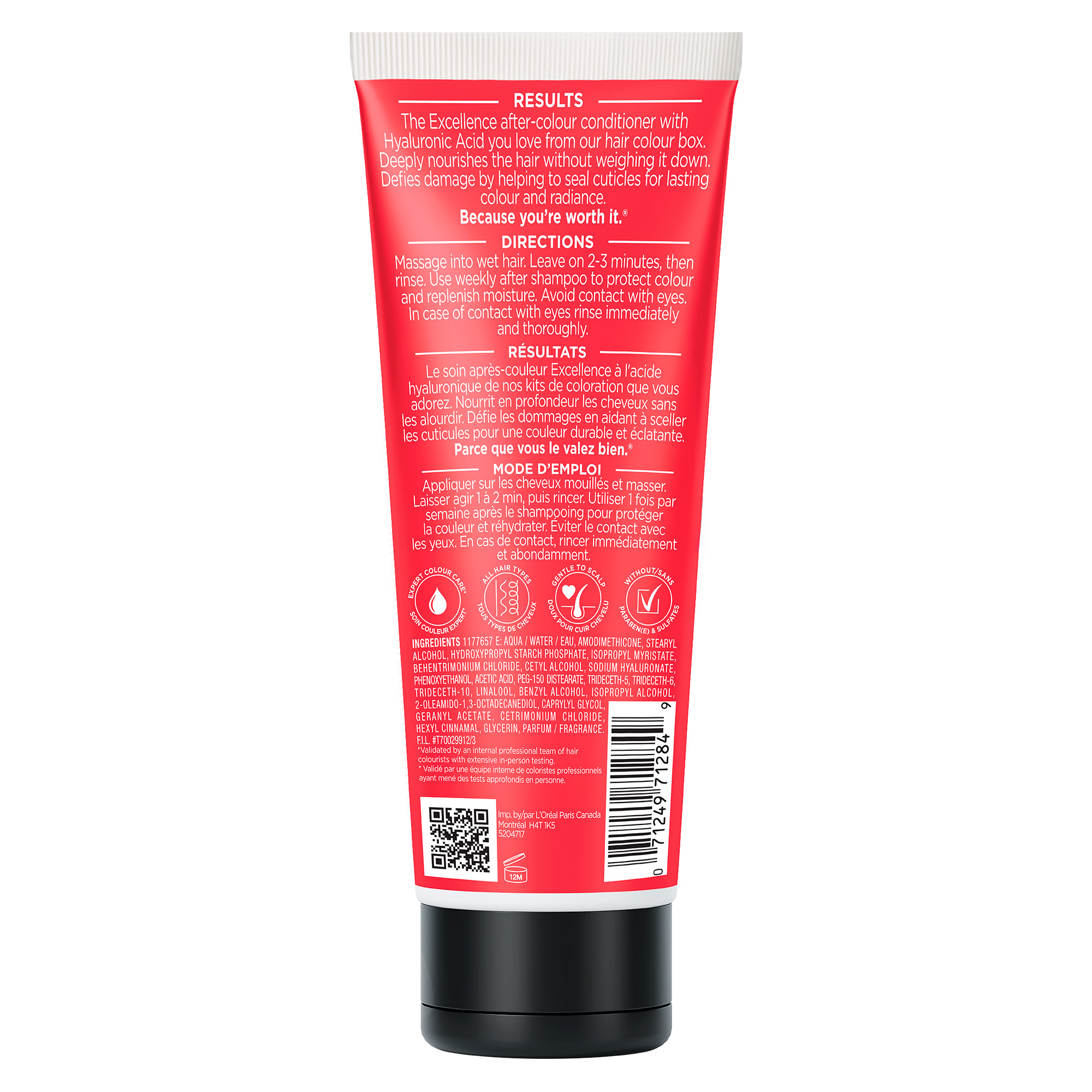 L'Oréal Paris Excellence Revitalisant Ultime Hydratation Préservée, Masque capillaire et Soin pour les cheveux, 120 ml