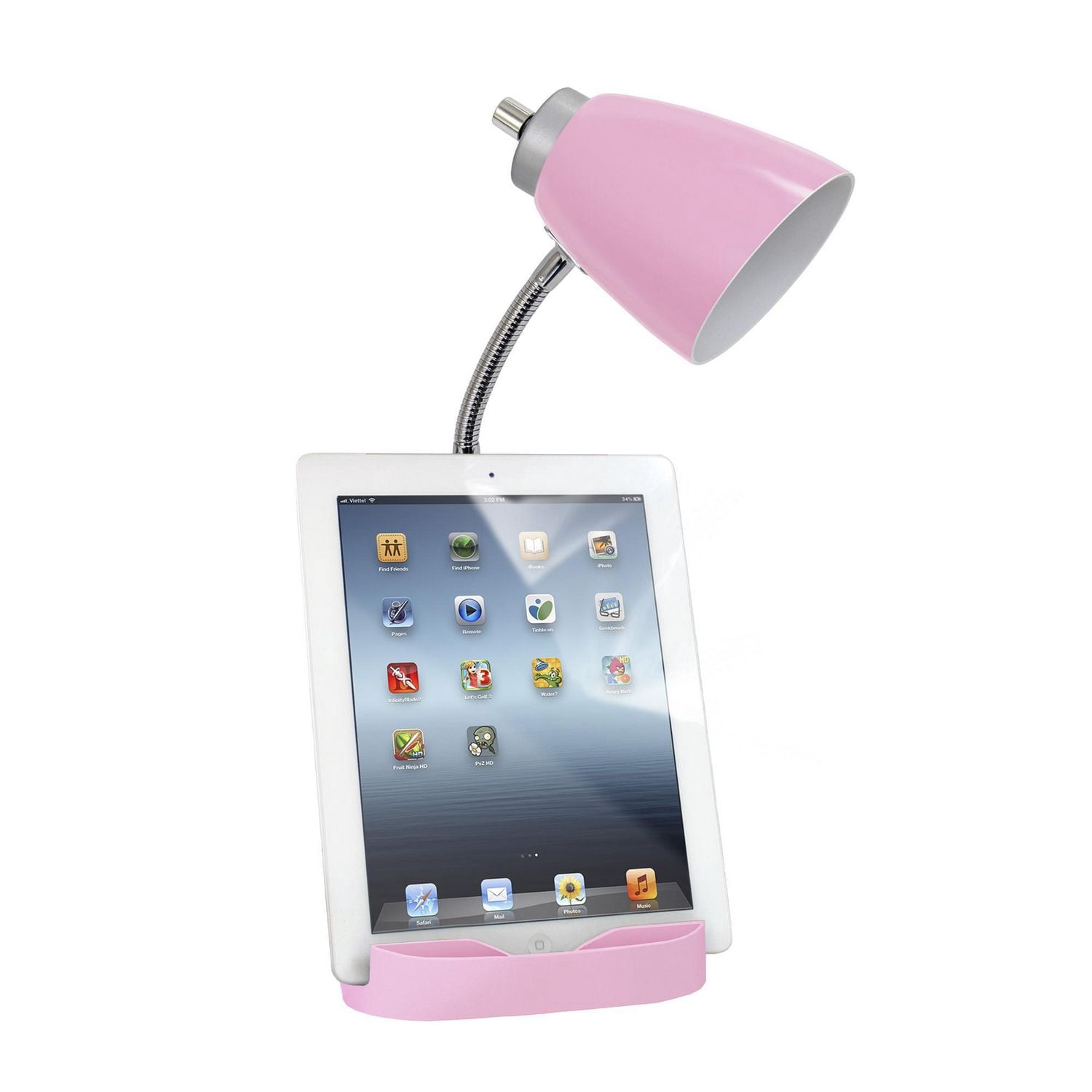 Limelights Gooseneck Organizer Desk Lamp with iPad Tablet Stand Book Holder and USB port