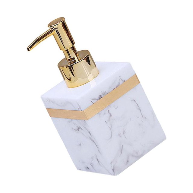 Ruiboury Resin Soap Dispenser Reusable for Tabletop Kitchen Shower Shampoo Bathroom White 250ml 5Set