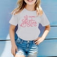 thumbnail image 2 of LUOGENLI T-Shirt pour Filles Mode Décontractée Imprimé Col Rond Manches Courtes T-Shirt Chemises pour Filles Midi Chemises Crayon Blanc 4-5 Ans, 2 of 4
