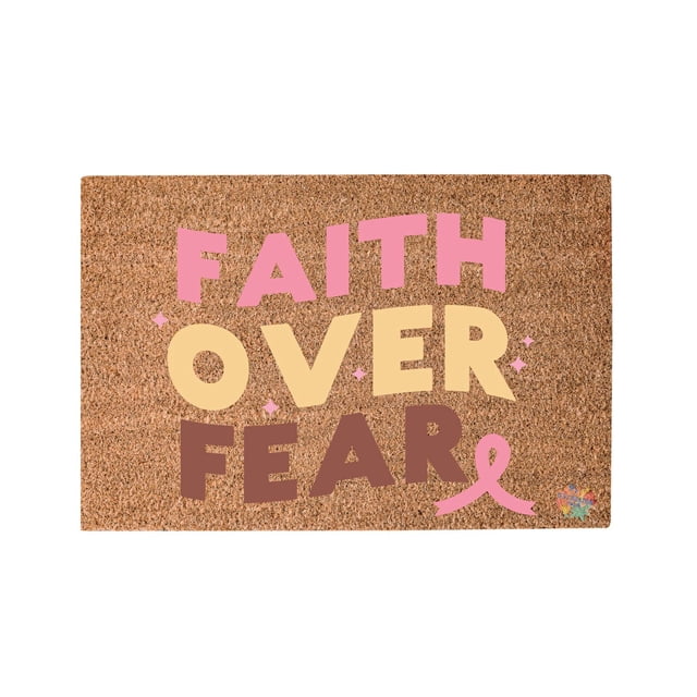 Cancer Awareness Doormat Ribbon Design Non Indoor Outdoor Custom Welcome Mat for Home Support Cause