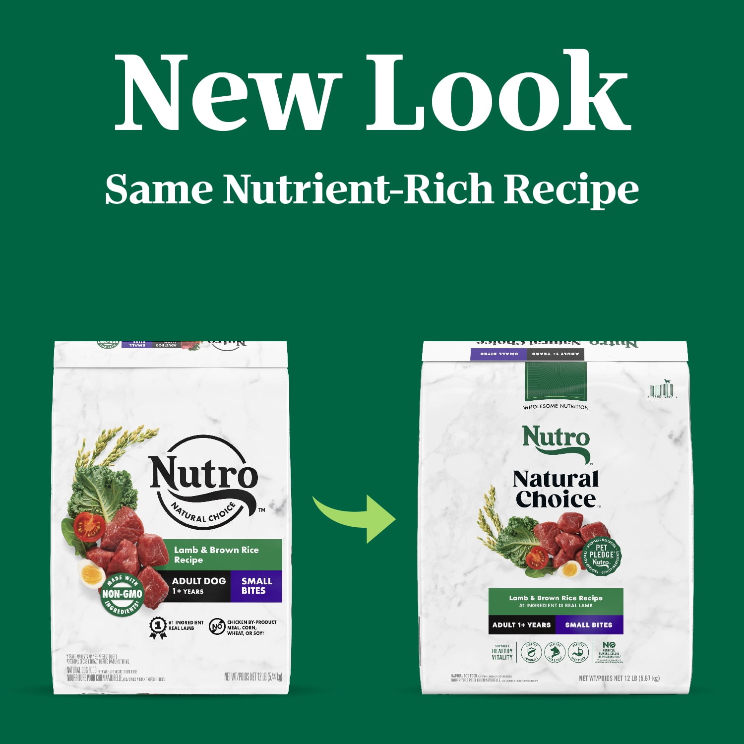Nutro Natural Choice Petites Bouchées Recette à l'Agneau et au Riz Brun Nourriture Sèche pour Chiens Adultes 10kg