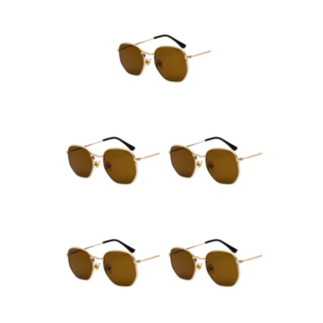 relayinert Fashionable Polarized Lens Small Square For Trendy Style Materials gold tea flake C5 5Set