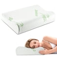 thumbnail image 1 of DONAMA Bed Pillow, Cervical Pillow for Neck Pain Relief, Memory Foam Neck Pillow for Sleeping, Contour Bed Pillow for Side and Back Sleeper, with Bamboo Pattern Pillowcase, 1 of 8