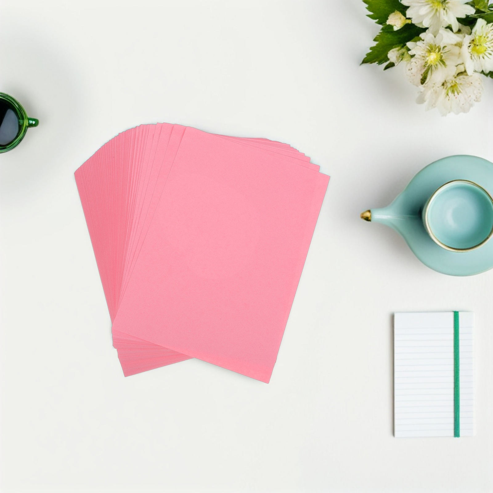 Tineasur 500Pcs Pink Printer Paper High Whiteness for Office Use and Creative DIY Crafts