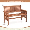 thumbnail image 3 of Gymax Outdoor Wood Garden Bench w/Backrest Armrests & Slatted Seat for Front Porch, 3 of 10