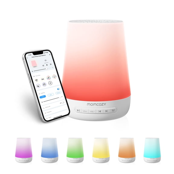 Momcozy Baby Sound Machine with Nightlight and Timer for Babies Toddler, White