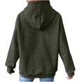 thumbnail image 4 of CEHVOM Mode Femmes Décontracté Manches Longues Col Rond Chandails pour Dames Hauts Blouse Chandail à Capuchon Uni Liquidation, 4 of 7