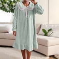 thumbnail image 2 of Yuyuzo Robes de Pyjama pour Femmes Peignoirs en Flanelle Polaire Duveteux à Manches Longues Robe de Chambre Col Mignon Chaud Long Peignoir, 2 of 7