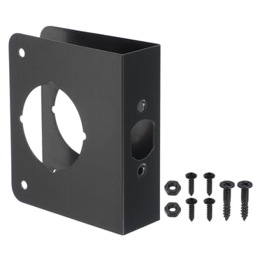 Uxcell Door Reinforcement Plate 1 Set for 1-3/8" Thick Door 4-1/2" Size Black