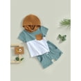 thumbnail image 3 of xiaxaixu Kid Boy Pants Suit, Casual Party Hooded Neck Short Sleeve Tops + Drawstring Solid Color Pants, 3 of 9
