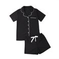 thumbnail image 1 of Ensemble de Pyjama d'Été pour Femme Manches Courtes Haut de Nuit+pantalon Tenue d'Intérieur Vêtement de Nuit, 1 of 7