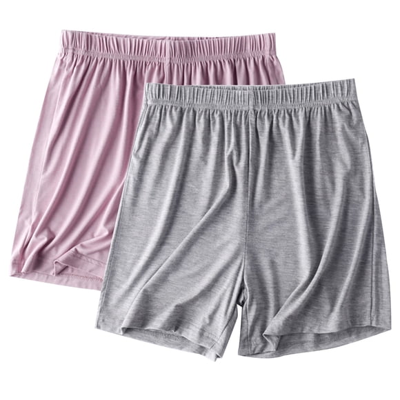 Cameland 2PC Womens Plus Sized Pajama Shorts Solid Color Cotton Lounge Shorts Loose Fitted Sleep Shorts Softs Comfy Elastic Bottoms