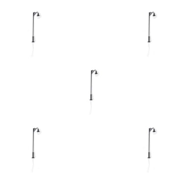 Maytalsory 1/2/3/5 Model Lamppost 1:87 Home Garden Micro Landscape Decorations Metal Streetlight Single-Head Crafts Track Lamp Yards Layout Black(White Light) 5PCS