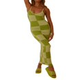 thumbnail image 3 of Robes pour Femmes 2022 Robes Moulantes en Tricot Robe Longue de Nuit Sans Manches Découpée Orange S, 3 of 5