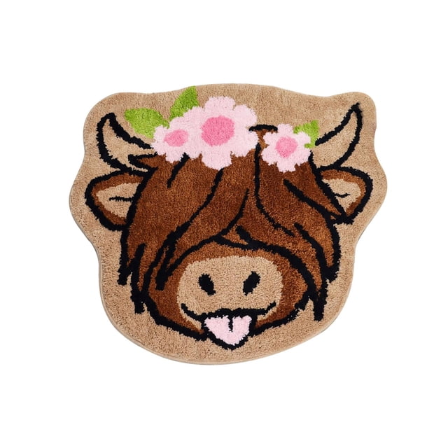 Funny Cow Head Entrance Welcome Mat Non Rubber Back Kitchen Funny Rug Front Door Funny Welcome Rug Cow Head Special Shape Funny Front Door Welcome Rug Lap Throws And Blankets Small Knot Throw Blanket