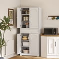 thumbnail image 2 of HOMCOM Armoire de Garde-Manger de Cuisine de 72,4 Po de Hauteur, Armoire de Rangement avec Portes, Blanc, 2 of 10