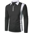 thumbnail image 2 of Ventes Black Friday! Chandail à Capuchon et Chandail pour Hommes TopLLC Mode Patchwork Couleur Mode avec Chemise à Col à Revers pour Hommes à Manches Longues Couture Bicolore Tenue Mode Blouse et Chemise à Manches Longues à Col Rabattu, 2 of 5