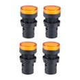 thumbnail image 1 of Unique Bargains 4Pcs AC/DC 110V Indicator Lights, Yellow LED, Flush Panel Mount 7/8' 22mm, 1 of 5