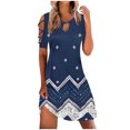 thumbnail image 2 of EGNMCR Robes de Vacances pour Femmes Robe Décontractée Amincissante à Manches Courtes Imprimées Épaules Dénudées, 2 of 5
