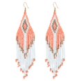 thumbnail image 1 of Drop Earrings Beaded Retro Creative Long Dangle Earrings Fringe Hoop Earrings, 1 of 10