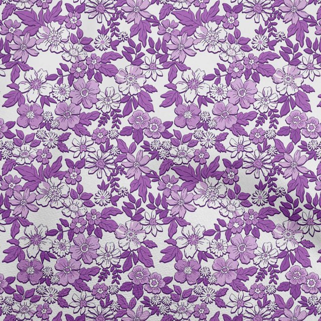 oneOone Polyester Lycra Purple Fabric Florals Craft Projects Decor Fabric Printed By The Yard 56 Inch Wide