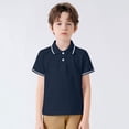 thumbnail image 2 of Chemises Garçons Manches Courtes Décontractées Polo Uni Marine 5-6 Ans, 2 of 6