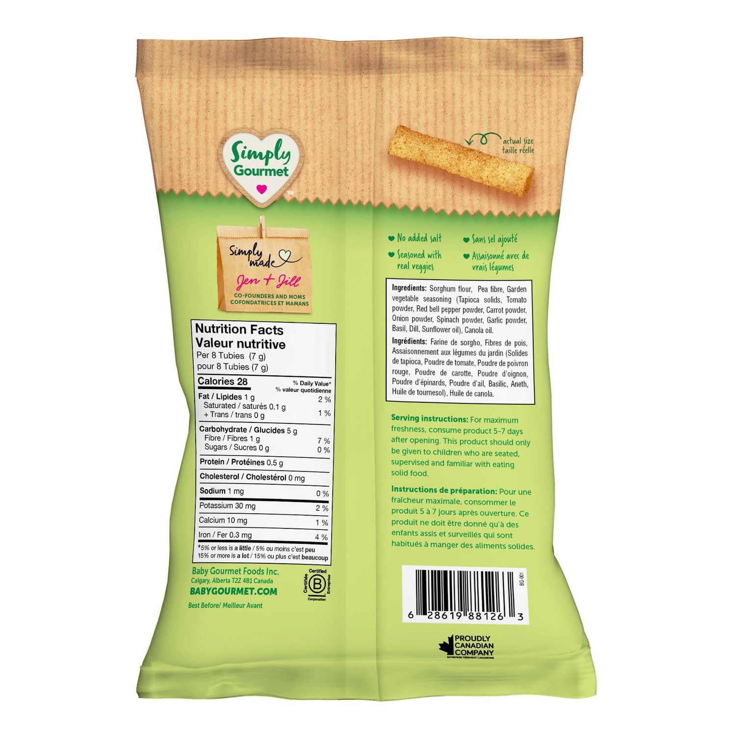 Simply Gourmet Garden Delight Tubies toddler snack